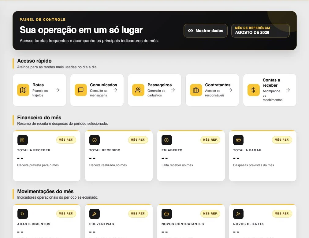 Software de gestão do transporte escolar Clickvan no computador